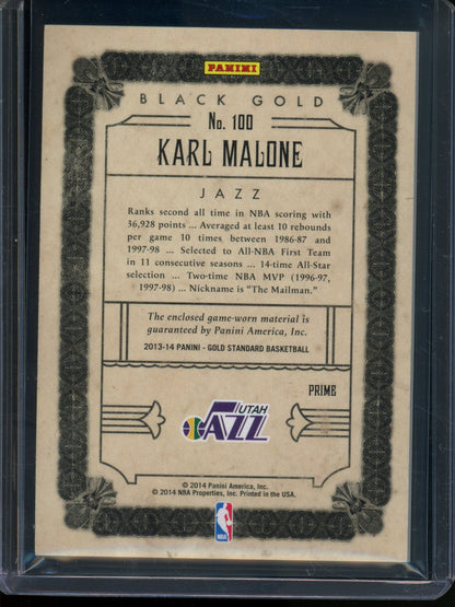 2014/15 Panini Gold Standard Karl Malone Black Gold Threads /7 Jazz