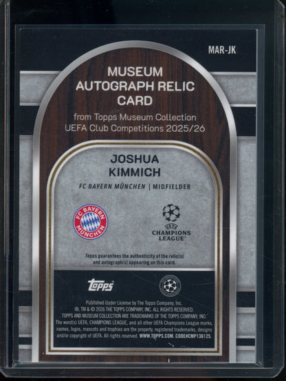 2025/26 Topps Museum Collection Joshua Kimmich Jersey Relic Autograph /99 Bayern - Trading Card Market