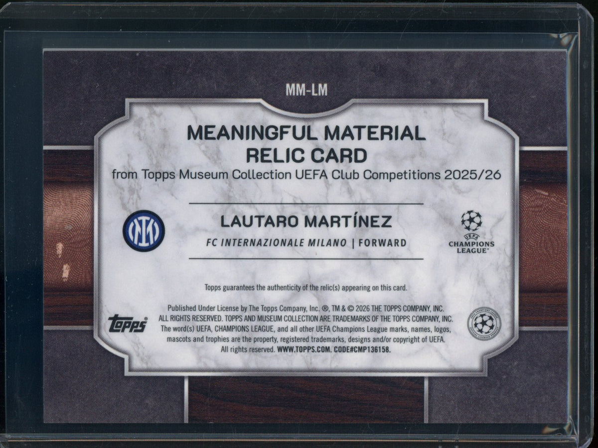 2025/26 Topps Museum Collection Lautaro Martinez Meaningful Materials /99 Milano - Trading Card Market
