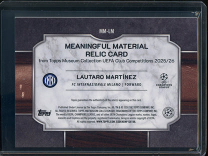 2025/26 Topps Museum Collection Lautaro Martinez Meaningful Materials /99 Milano - Trading Card Market
