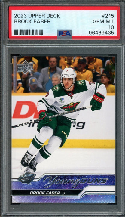 2023/24 Upper Deck Series 1 Brock Faber Rookie RC Young Guns PSA 10 Wild - Trading Card Market