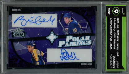 2025 Leaf Metal Brett Hull / Doug Gilmour Polar Pairings Dual Autograph 1/1 Blues - Trading Card Market