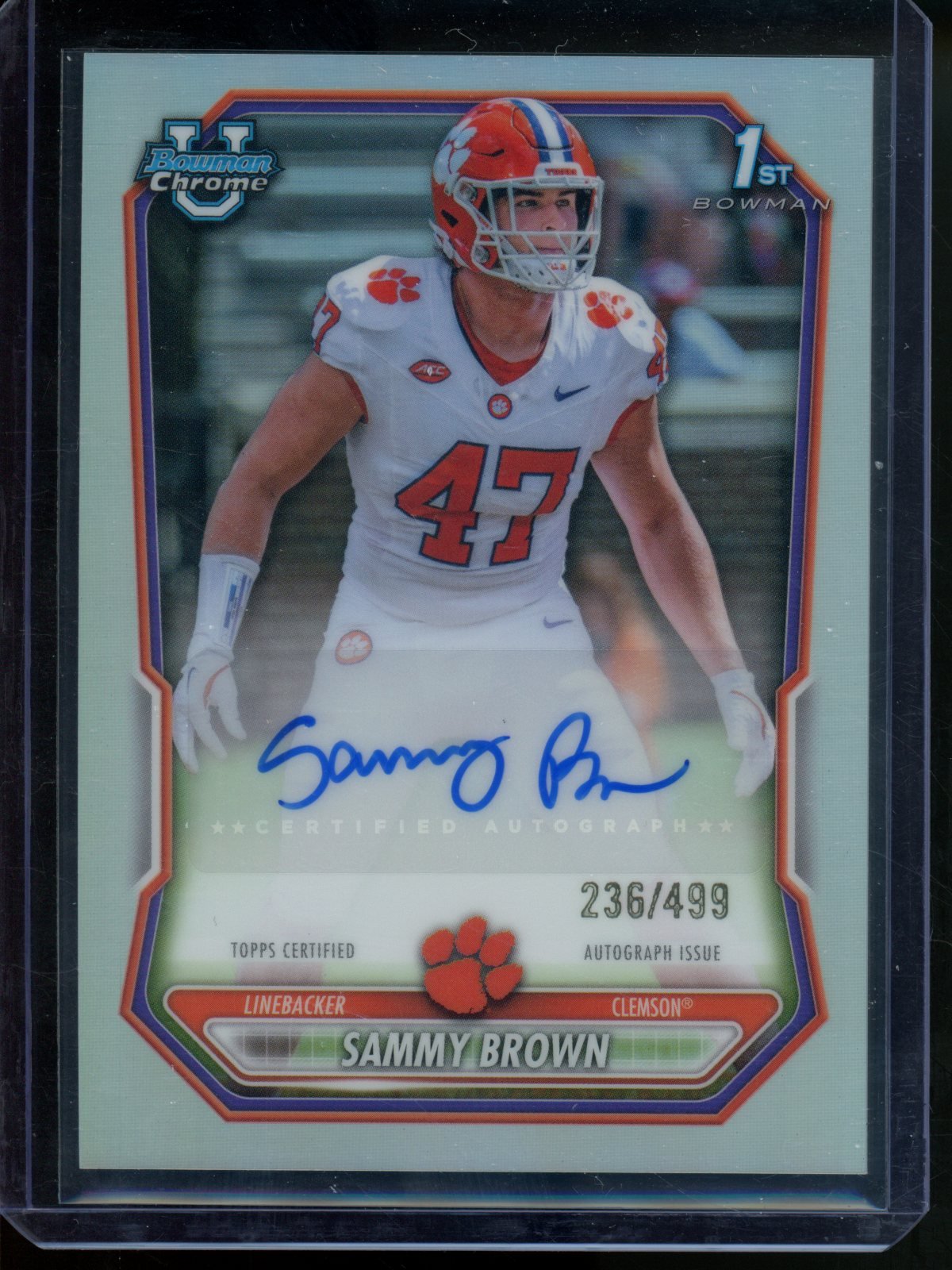 2026 Bowman Chrome U Sammy Brown 1st Refractor Autograph /499 Clemson - Trading Card Market