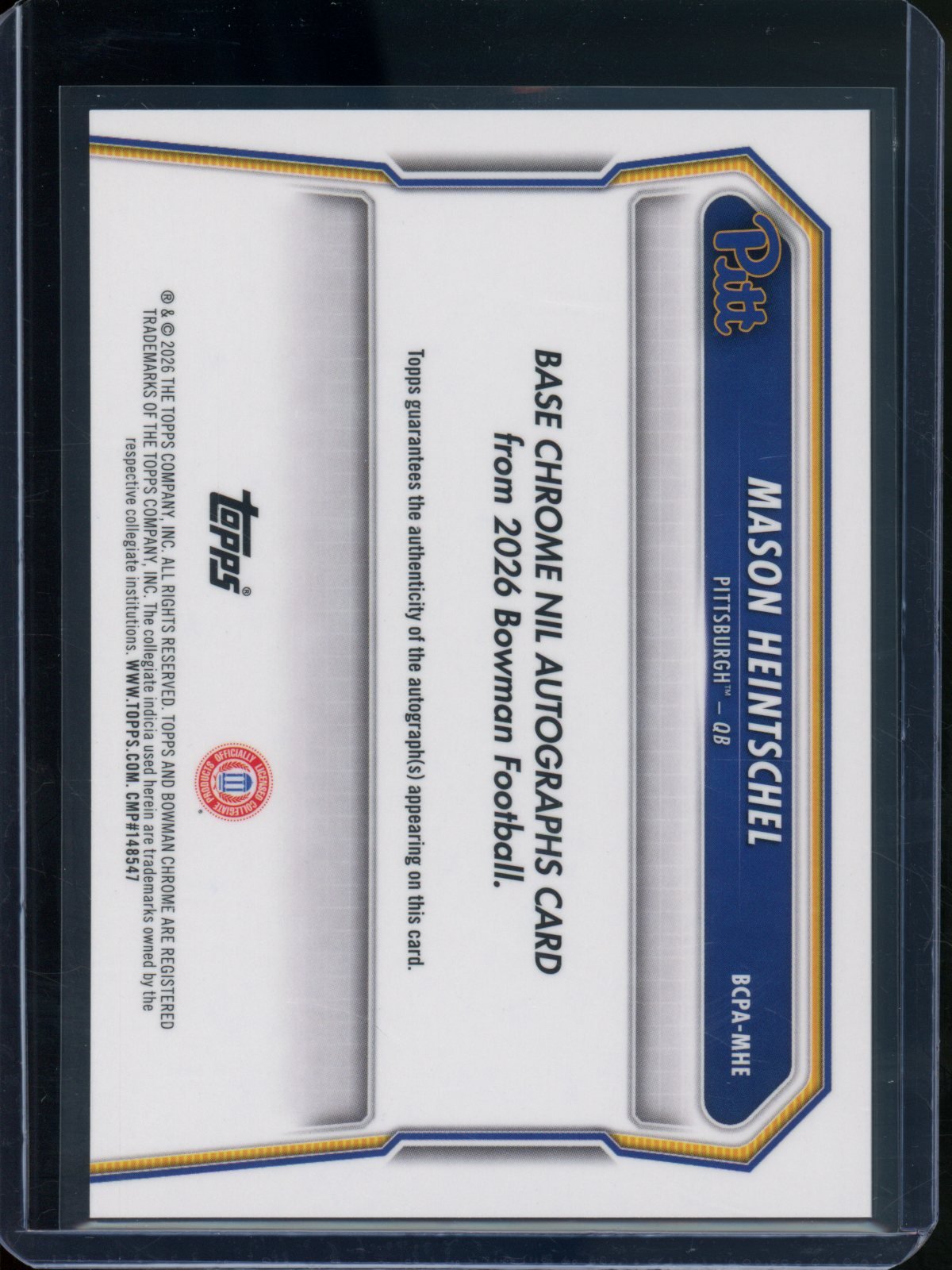 2026 Bowman Chrome U Mason Heintschel 1st Autograph Pitt - Trading Card Market
