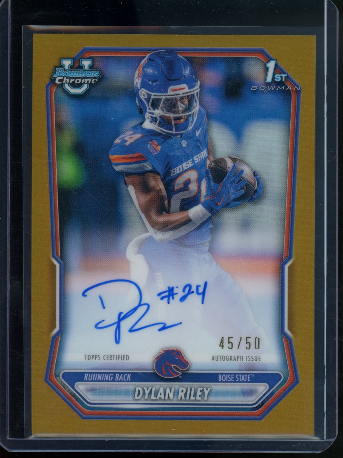 2026 Bowman Chrome U Dylan Riley 1ST Gold Refractor Autograph /50 Boise St. - Trading Card Market