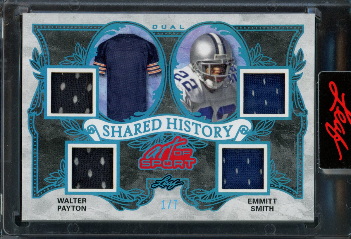 2026 Leaf Art of Sport Walter Payton / Emmitt Smith Shared History Quad Relic /7 Cowboys - Trading Card Market