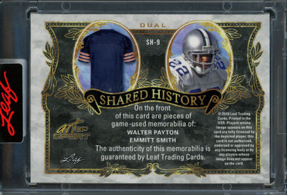 2026 Leaf Art of Sport Walter Payton / Emmitt Smith Shared History Quad Relic /7 Cowboys - Trading Card Market