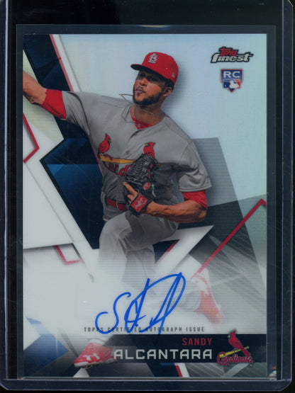 2018 Topps Finest Sandy Alcantara Rookie RC Refractor Autograph Cardinals - Trading Card Market