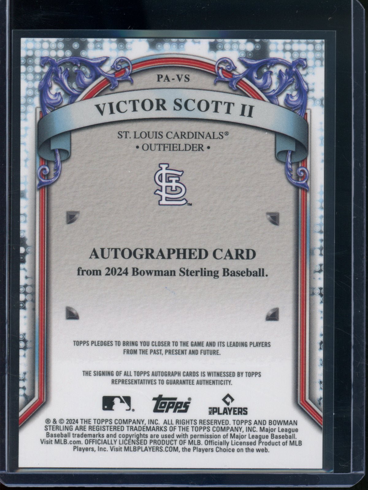 2024 Bowman Sterling Victor Scott II Orange Refractor Autograph /25 Cardinals - Trading Card Market