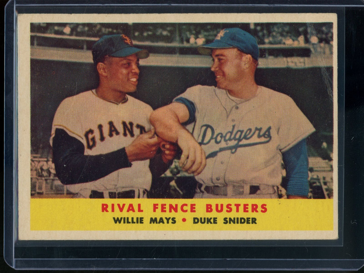1958 Topps Rival Fence Busters Willie Mays / Duke Snider #436 - Trading Card Market
