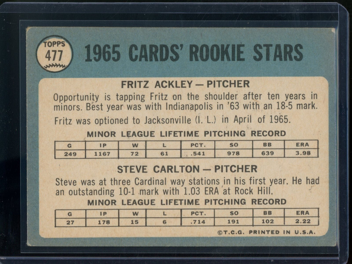 1965 Topps Rookie Stars Steve Carlton #477 Cardinals - Trading Card Market