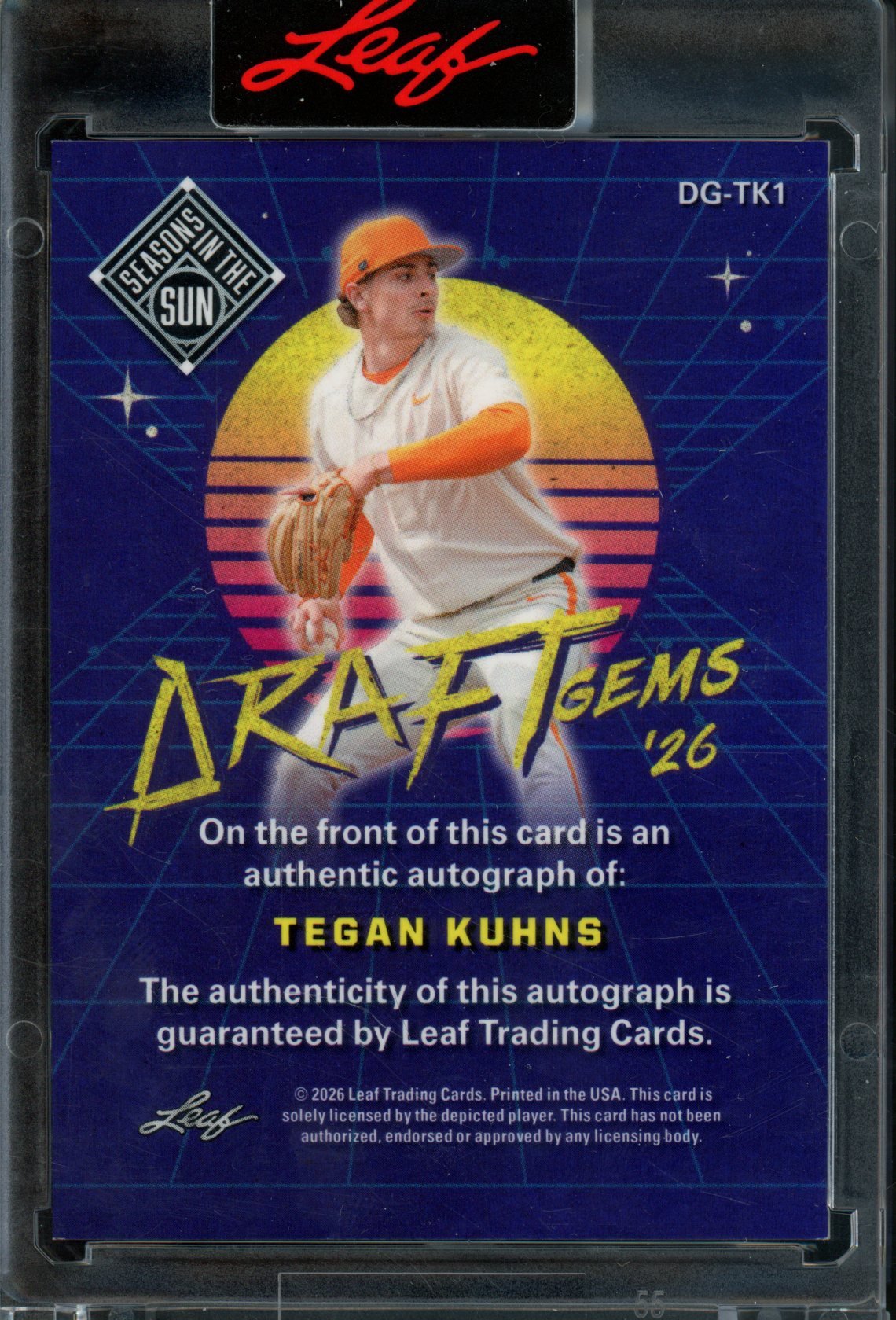 2026 Leaf Season In The Sun Tegan Kuhns Encased Autograph /6 - Trading Card Market