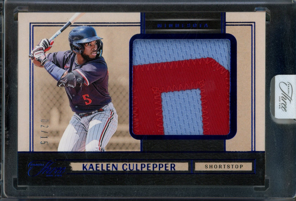 2025 Panini Three and Two Kaelen Culpepper Prospect Swatches Encased /15 Twins - Trading Card Market
