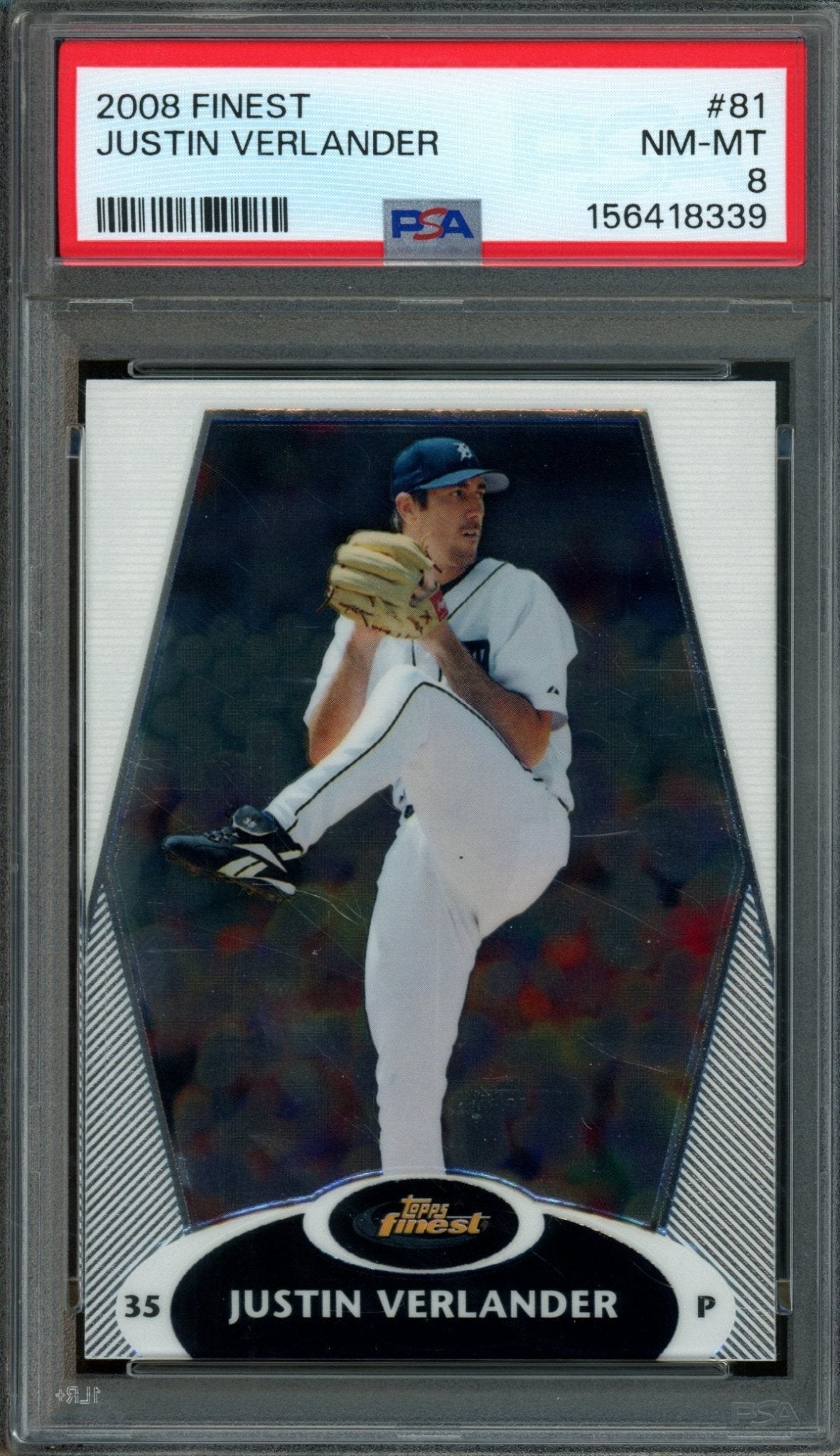 2008 Topps Finest Justin Verlander #81 PSA 8 Tigers - Trading Card Market