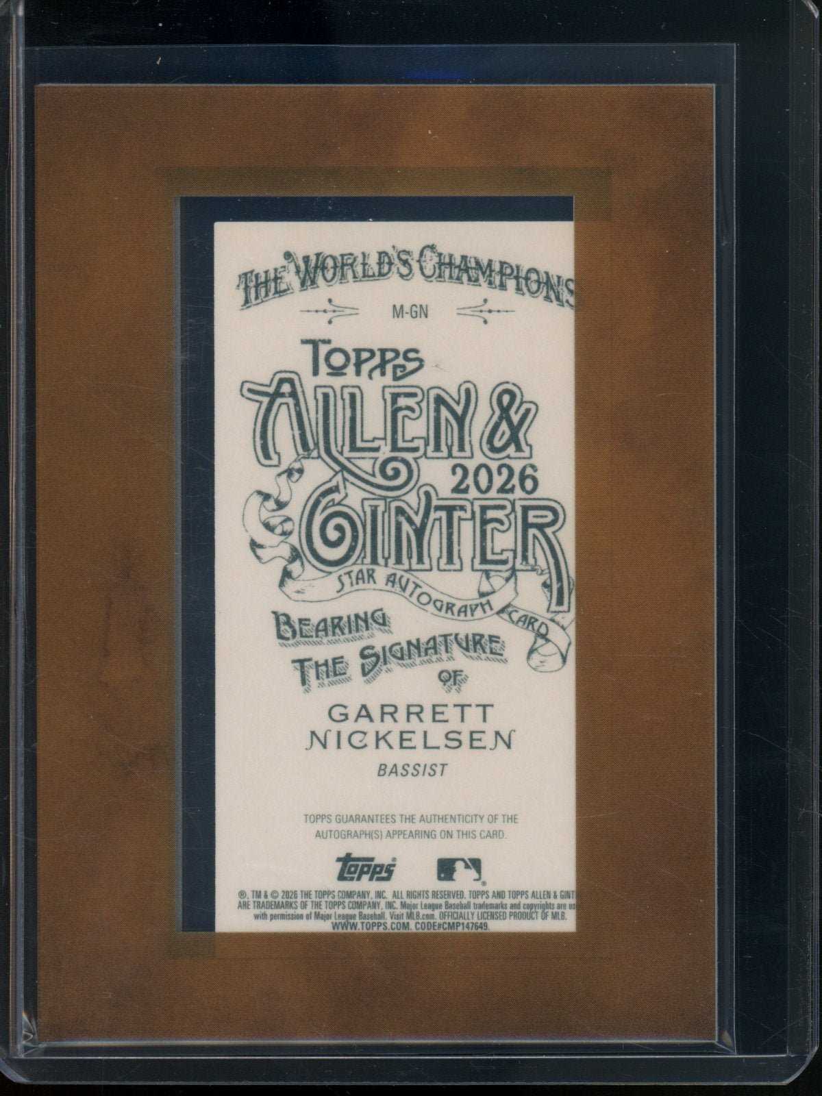 2026 Topps Allen and Ginter Garrett Nickelsen Framed Autograph #M-GN - Trading Card Market