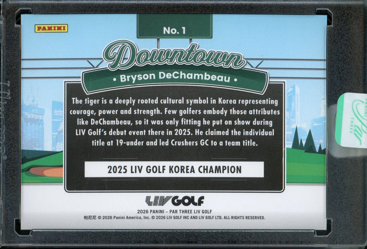 2026 Panini Par Three Bryson DeChambeau Downtown Case Hit Korea Champion #1 Crushers