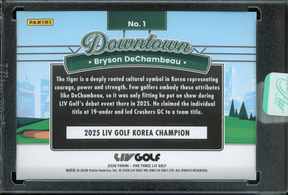 2026 Panini Par Three Bryson DeChambeau Downtown Case Hit Korea Champion #1 Crushers