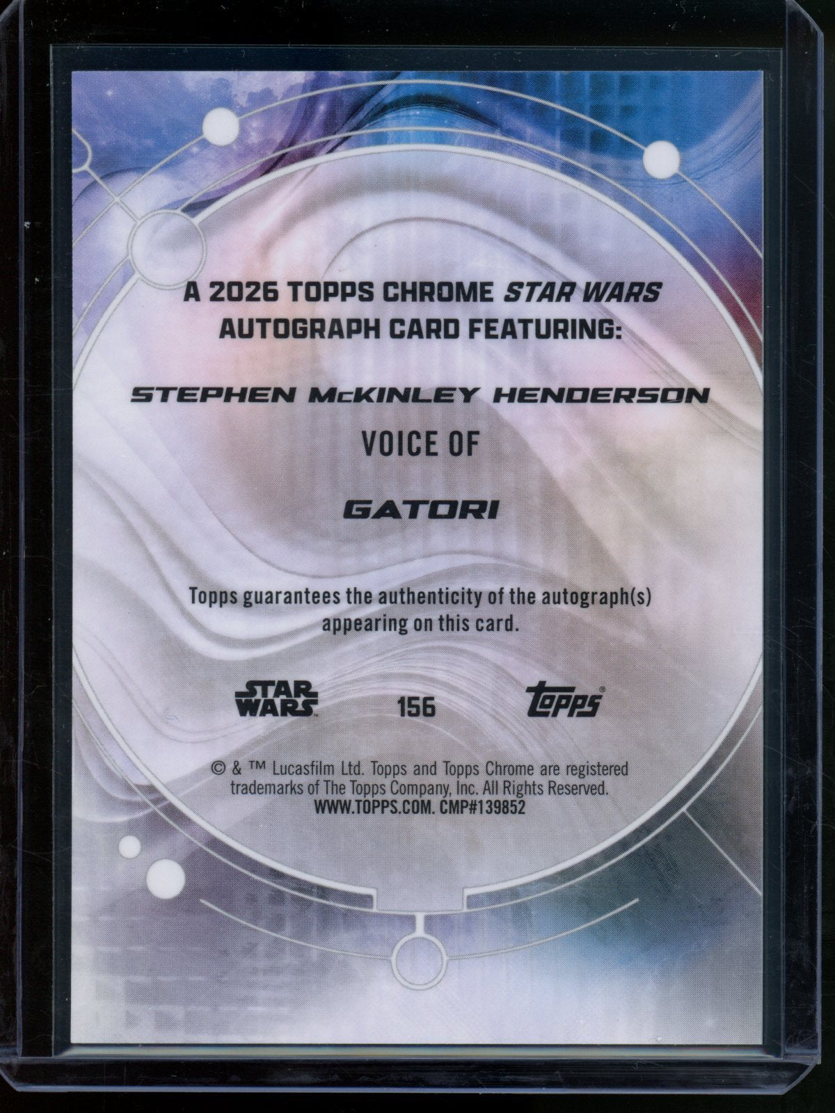 2026 Topps Chrome Star Wars Stephen McKinley Henderson / Gatori Black Debut Autograph /10 - Trading Card Market