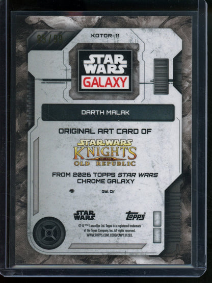 2026 Topps Star Wars Galaxy Darth Malak /99 #KOTOR-11 - Trading Card Market