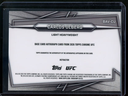 2026 Topps Chrome Carlos Ulberg Refractor Autograph #BAV-CU - Trading Card Market