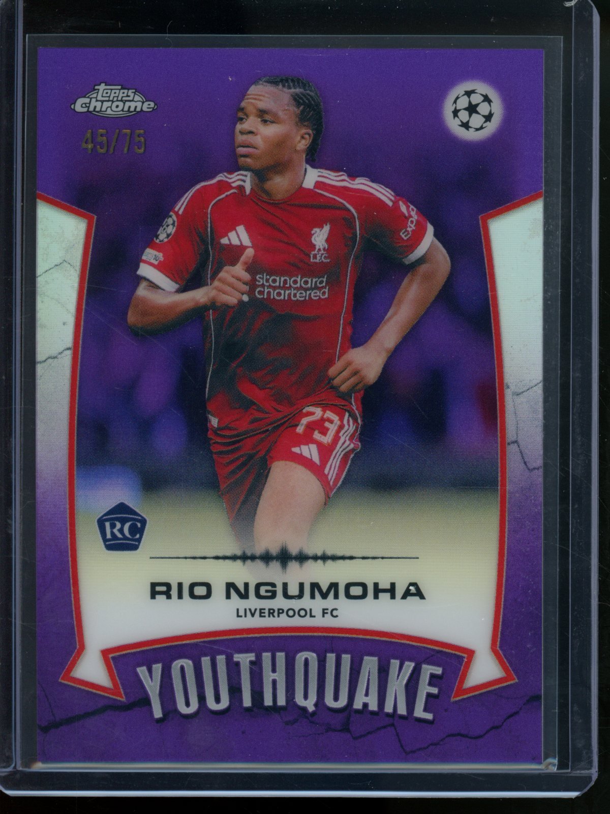 2026/27 Topps Chrome Rio Ngumoha Rookie RC Purple Youthquake Refractor /75 Liverpool - Trading Card Market