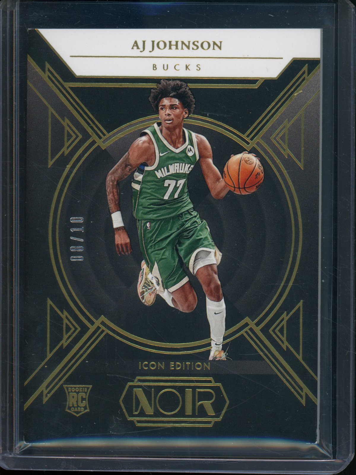 2024/25 Panini Noir AJ Johnson Rookie RC Icon Edition Gold /10 Bucks - Trading Card Market