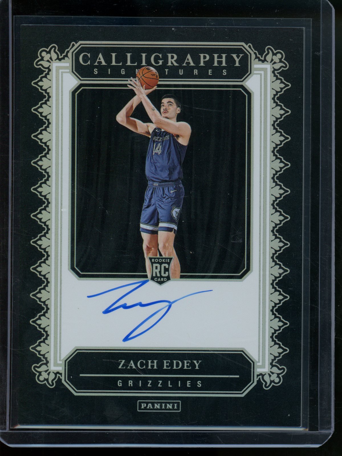 2024/25 Panini Noir Zach Edey Rookie RC Calligraphy Autograph Grizzlies - Trading Card Market