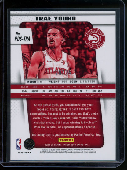 2025/26 Panini Prizm Deca Trae Young Red Autograph /35 Hawks - Trading Card Market
