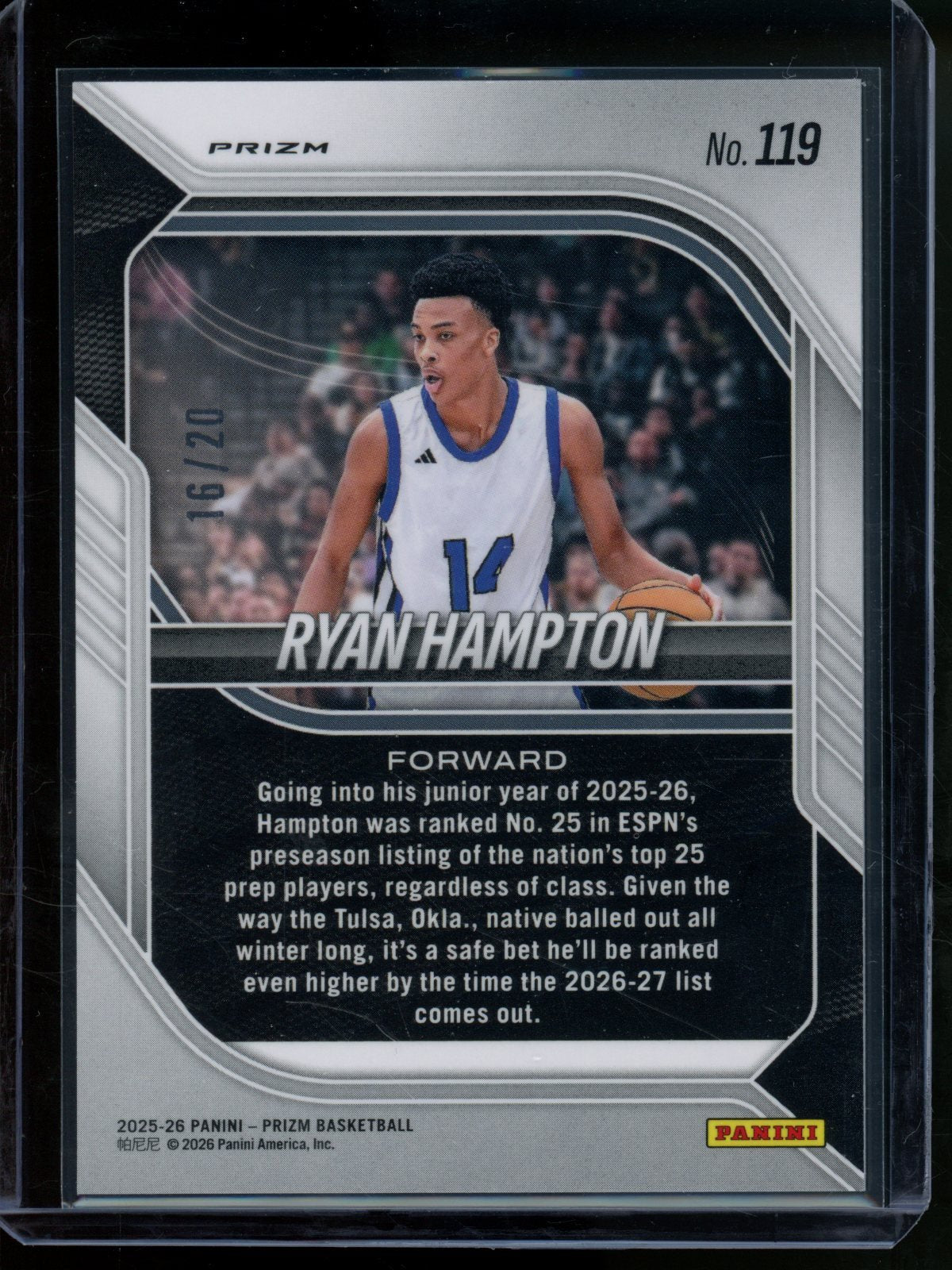 2025/26 Panini Prizm Ryan Hampton Cherry Blossom SSP /20 #119 - Trading Card Market