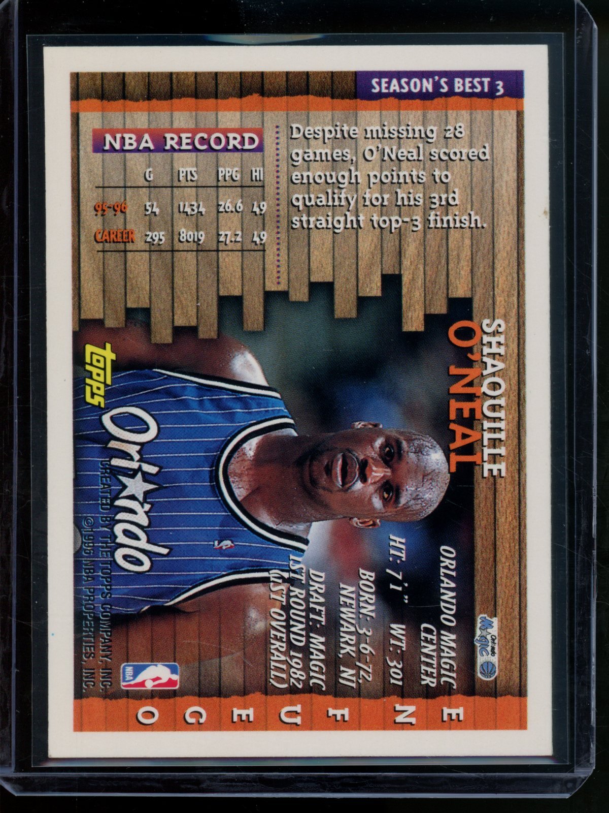 1996/97 Topps Shaquille O'Neal En Fuego Refractor Magic - Trading Card Market