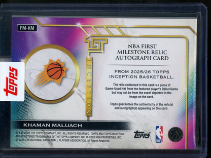 2025/26 Topps Inception Khaman Maluach First Milestones Rookie Net Cord Autograph /5 Suns - Trading Card Market