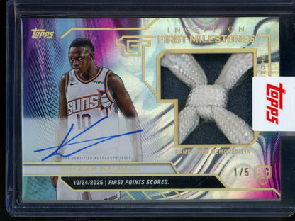 2025/26 Topps Inception Khaman Maluach First Milestones Rookie Net Cord Autograph /5 Suns - Trading Card Market