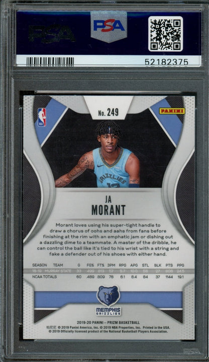 2019/20 Panini Prizm Ja Morant Rookie RC #249 PSA 10 Grizzlies - Trading Card Market