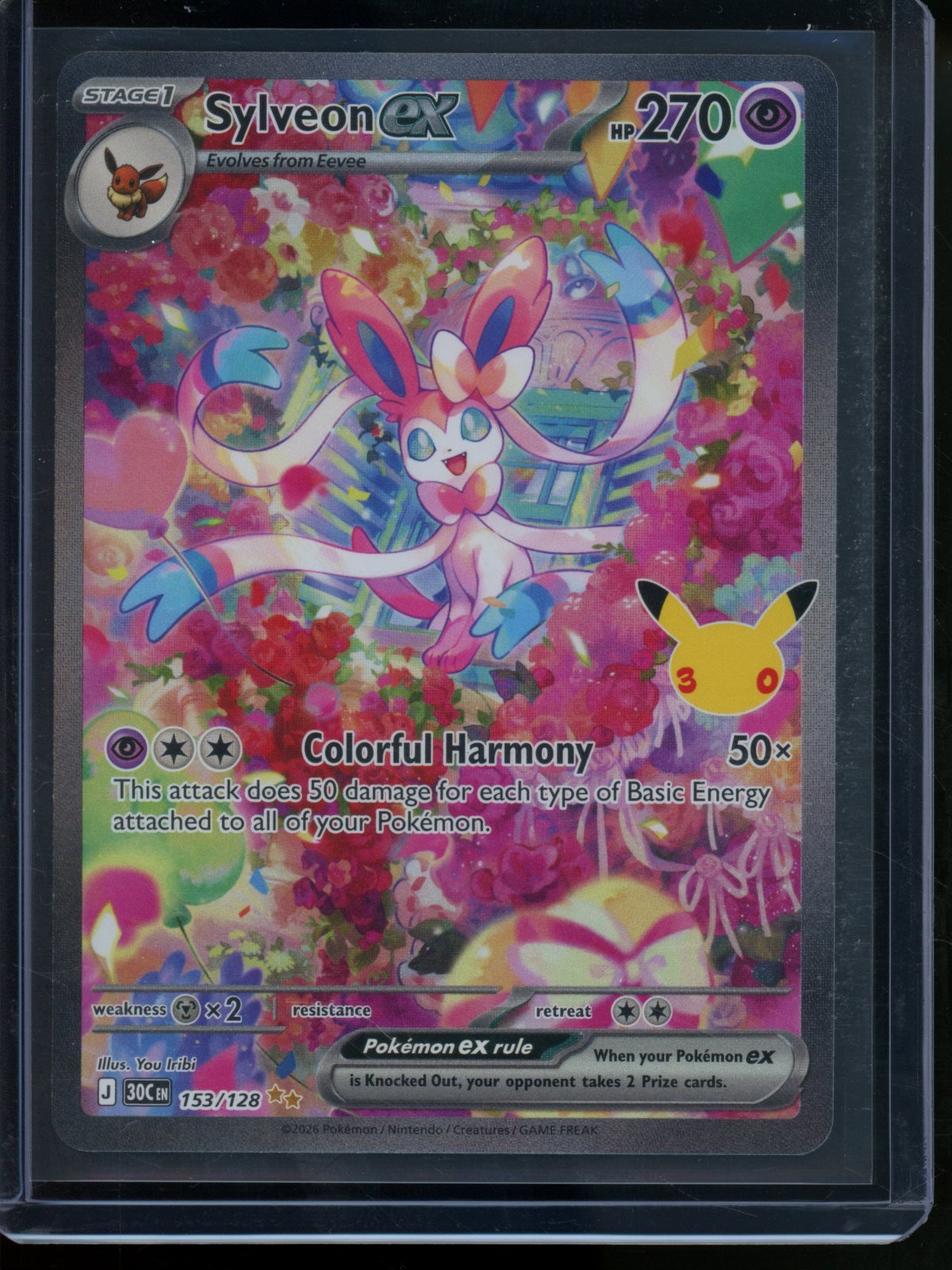 2026 Pokemon 30th Anniversary Sylveon EX 153/128 Stamped - Trading Card Market