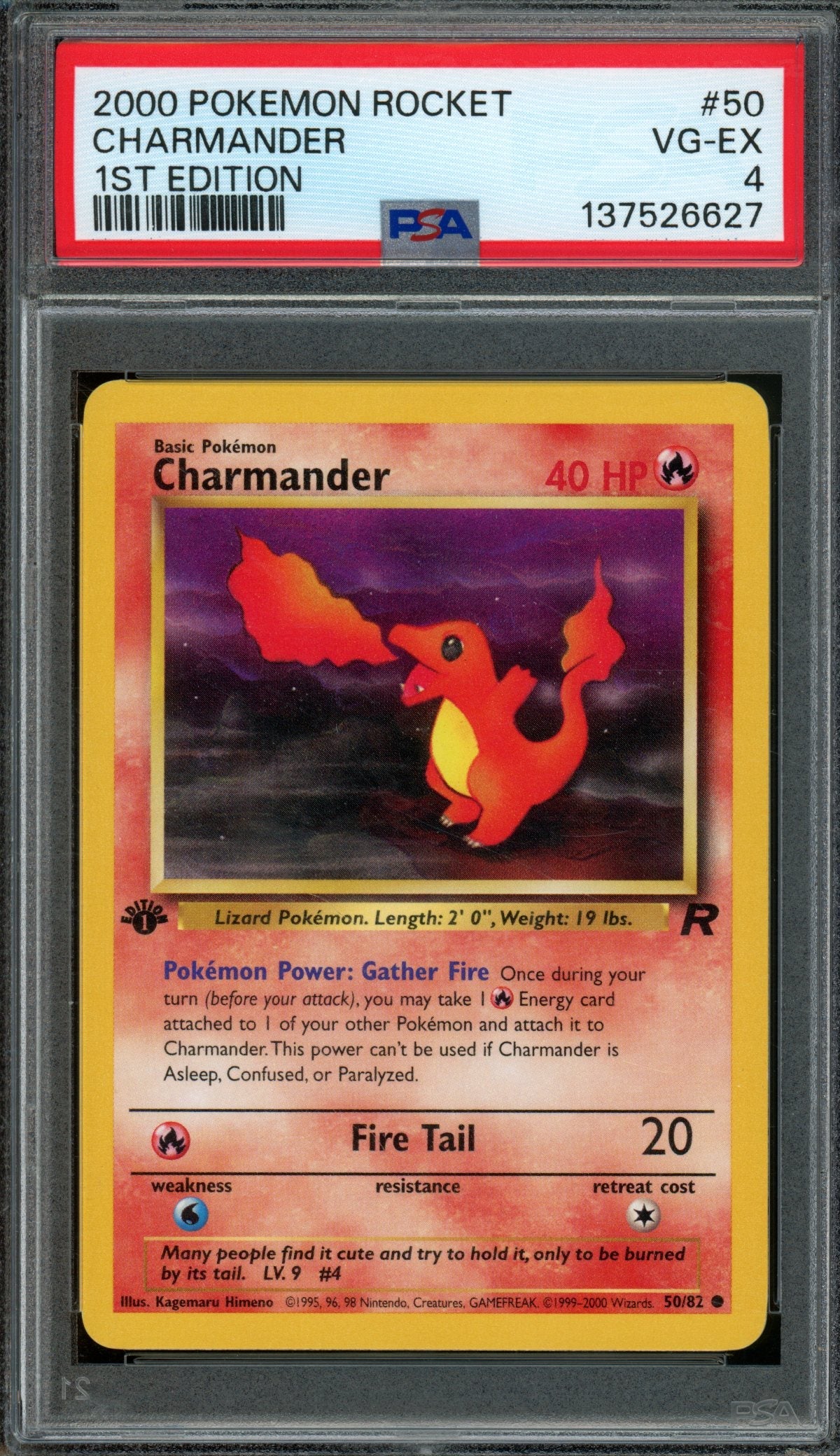 2000 Pokemon Team Rocket Charizard 1st Edition 50/82 PSA 4