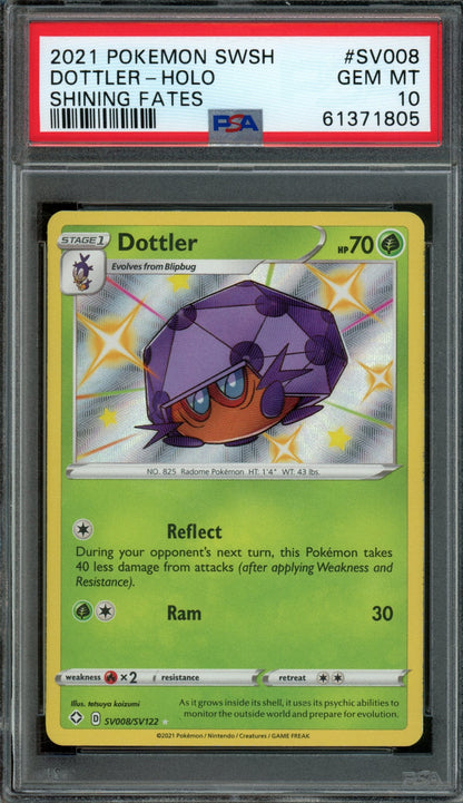 2021 Pokemon Shining Fates Dottler SV008/SV122 PSA 10