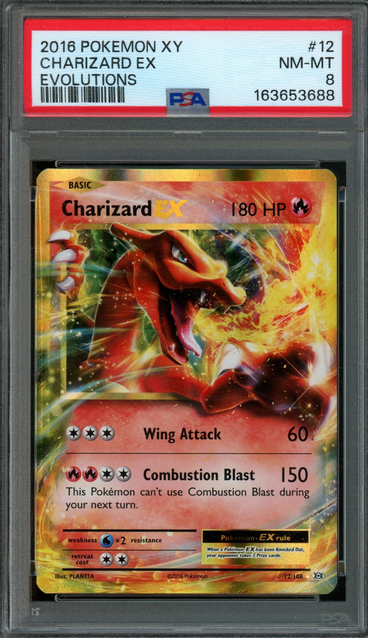 2016 Pokemon XY Evolutions Charizard EX 12/108 PSA 8