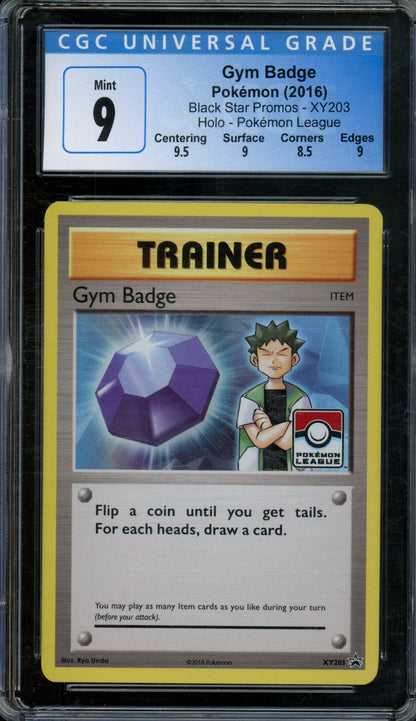 2016 Pokemon Pokemon League Gym Badge Stamped CGC 9