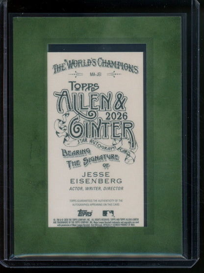 2026 Topps Allen & Ginter Jesse Eisenberg Green Framed Autograph /99 - Trading Card Market