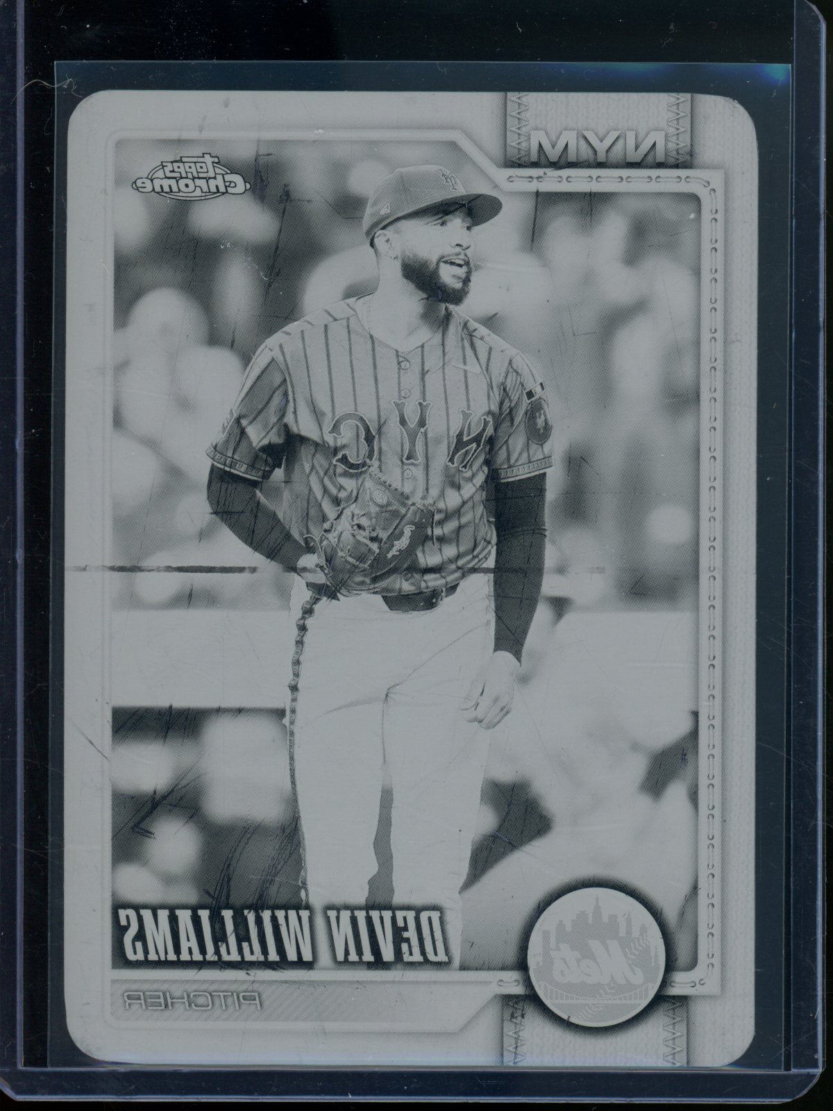 2026 Topps Flagship Devin Williams 1/1 Black Printing Plate Mets