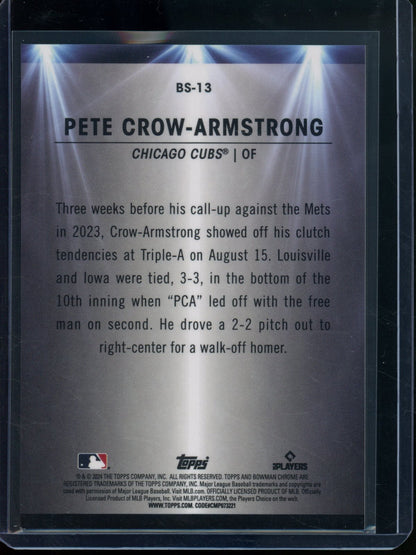 2024 Bowman Chrome Pete Crow-Armstrong Rookie RC Spotlight Mini-Diamond /150 Cubs - Trading Card Market