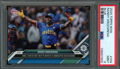 2024 Topps Now Randy Arozarena #704 Blue /49 PSA 9 Mariners