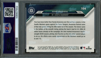 2024 Topps Now Randy Arozarena #704 Blue /49 PSA 9 Mariners