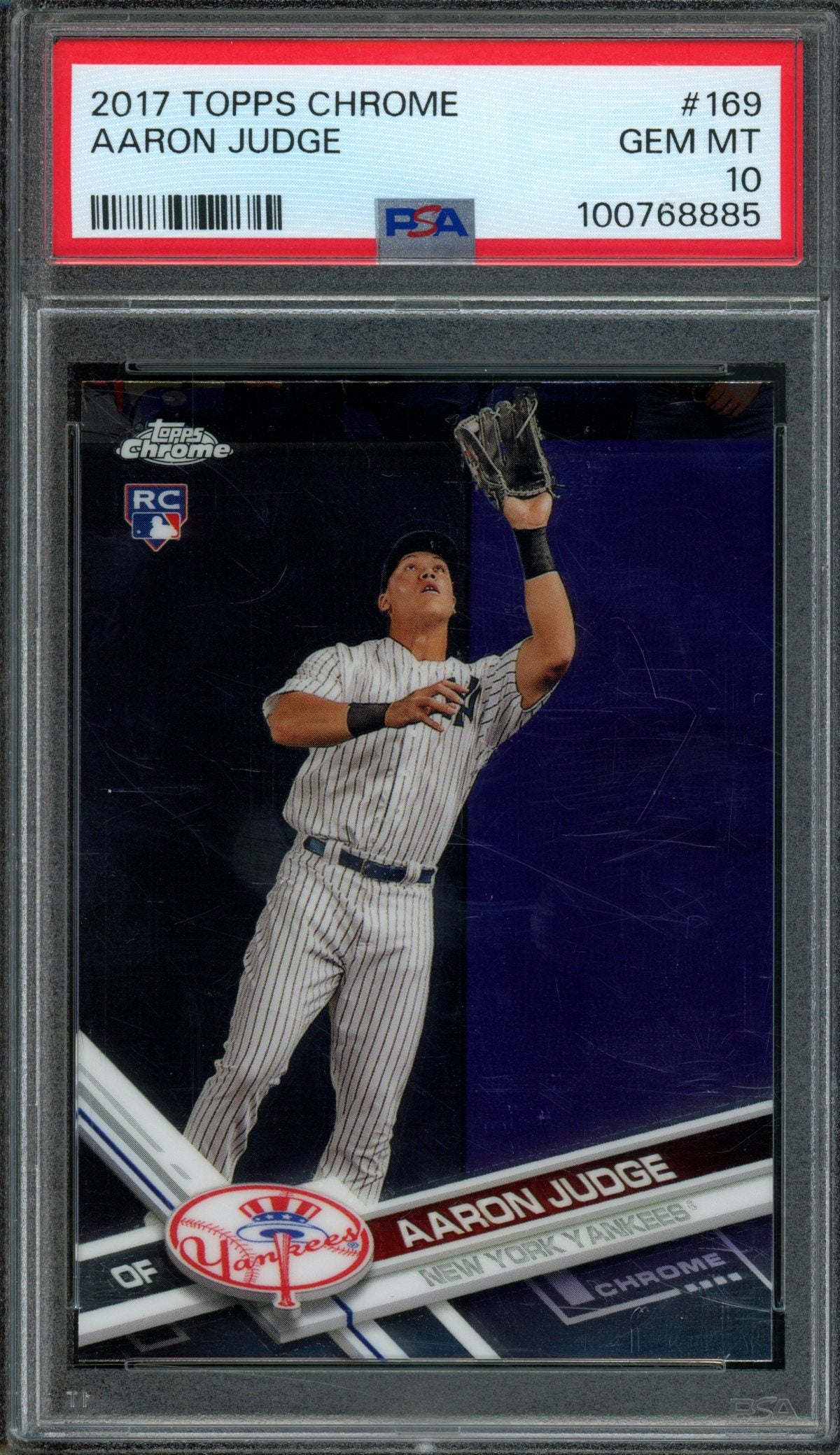 2017 Topps Chrome Aaron Judge Rookie RC #169 PSA 10 Yankees