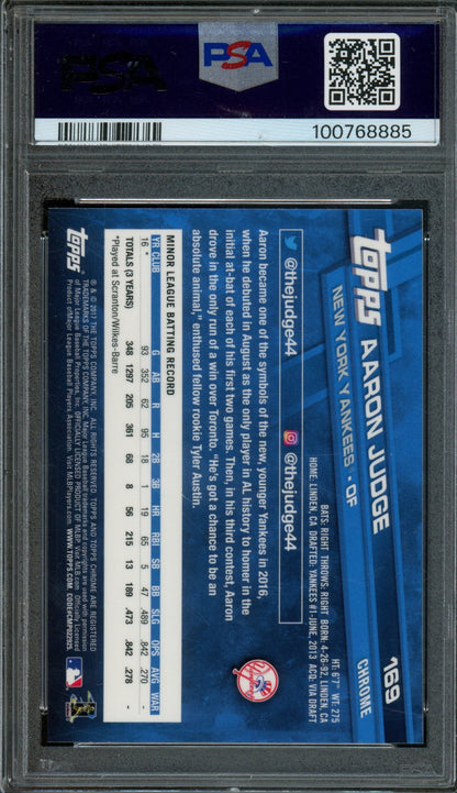 2017 Topps Chrome Aaron Judge Rookie RC #169 PSA 10 Yankees