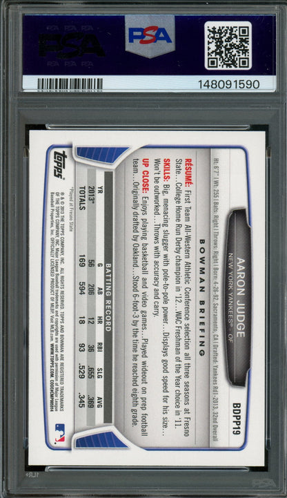 2013 Bowman Aaron Judge #BDPP19 PSA 9 Yankees