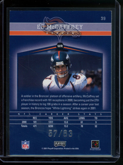 2001 Topps Honors Ed McCaffrey X's Foil /83 Broncos