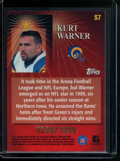 1999 Topps Stars Kurt Warner Stars of the Game Foil /1999 Rams