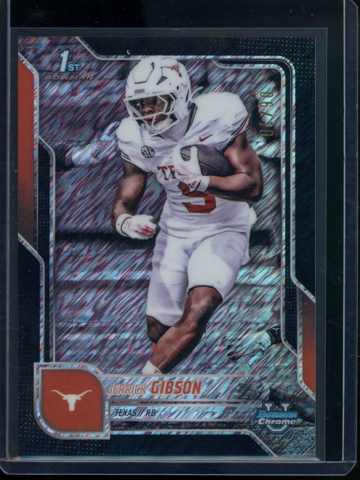 2025 Bowman Chrome Jerrick Gibson 1st Black Shimmer Refractor /10 Texas