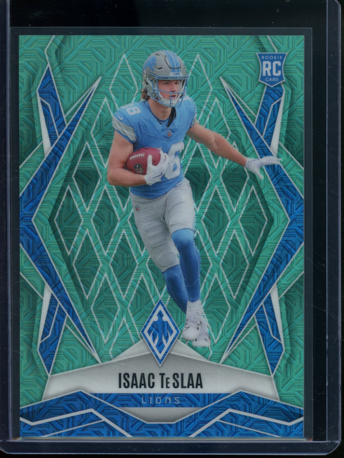 2025 Panini Phoenix Isaac TeSlaa Rookie RC Aqua Mojo /50 Lions